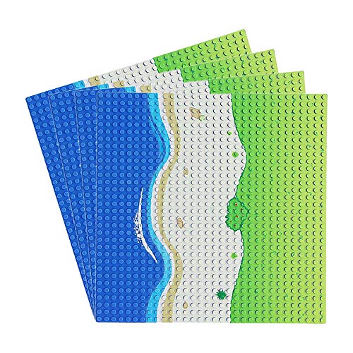 Feleph Classic Platte Gerade Blaue Bauplatte x 4, Meeresthema Bauplatten für Jede Sammlung, Groß Grundplatte 32 x 32 mit Strand, Kompatibel mit Allen Marken Feleph Classic Platte Gerade Blaue Bauplatte x 4, Meeresthema Bauplatten für Jede Sammlung, Groß Grundplatte 32 x 32 mit Strand, Kompatibel mit Allen Marken von Feleph