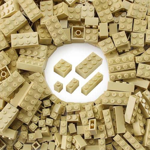 Feleph Classic Bausteine Set 320 Stück Gemischt Steine 1x1, 1x2, 1x4, 2x2, 2x4 Bundle Kreatives Konstruktions Spielzeug für Kinder Basic Bricks (Tan) von Feleph