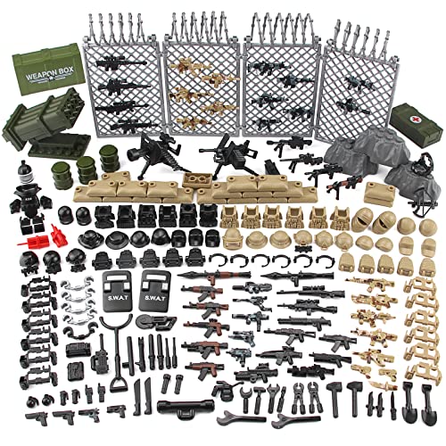 Feleph Militär Waffen Set Spielzeug Paket Modern Armee SWAT Polizei Mehrere Kombinationen Baustein für Soldat Figuren Kompatibel mit großen Marken von Feleph