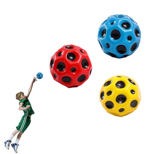 Feliciay 3 Stück Astro Jump Ball, Space Jump Ball Moon Ball, Sprünge Gummiball Hohe Springender Gummiball 7cm Mini Bouncing Ball EIN Knallendes Geräusch Machen Bouncy Balls for Kid Gift von Feliciay