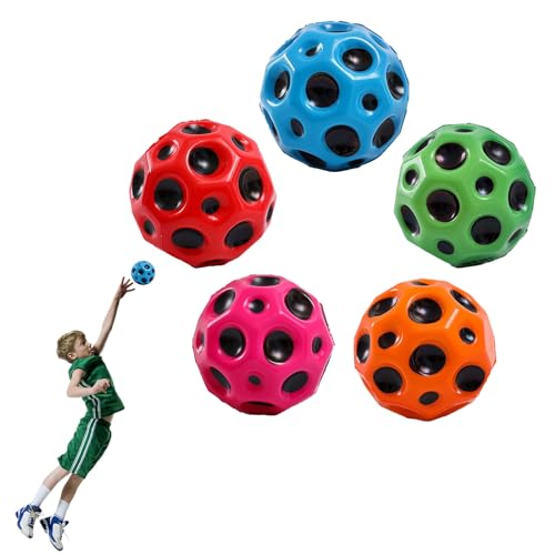 Feliciay 5 Stück Astro Jump Ball, Space Moon , Sprünge Gummiball Hohe Springender 7cm Mini Bouncing EIN Knallendes Geräusch Machen Bouncy for Kid Gift Party von Feliciay