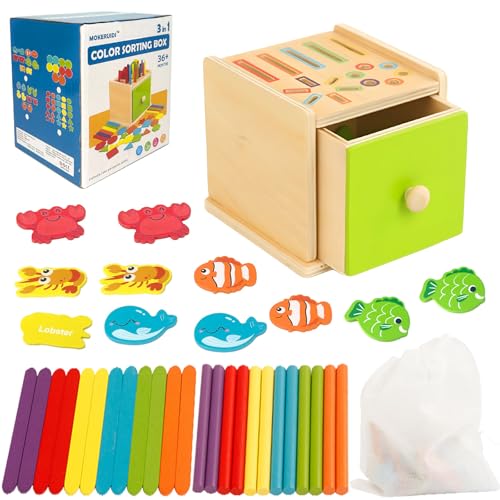 Felicify Sortierspiel, Montessori Spielzeug, Farbsortierspielzeug, Farbsensorisches Spielzeug aus Holz, Farblernbox, Motorikspielzeug, Feinmotorik Sortierspielzeug für Kinder Felicify Sortierspiel, Montessori Spielzeug, Farbsortierspielzeug, Farbsensorisches Spielzeug aus Holz, Farblernbox, Motorikspielzeug, Feinmotorik Sortierspielzeug für Kinder von Felicify