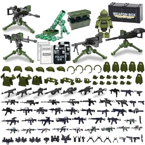 Felicify Waffen Spielzeug Set, 135 Stück Soldaten WW2 Waffen Set, Militär Spielzeug Set, Militär Waffen Set, Militär Figuren, Soldaten Figuren, Baustein Spielzeug für Kinder Felicify Waffen Spielzeug Set, 135 Stück Soldaten WW2 Waffen Set, Militär Spielzeug Set, Militär Waffen Set, Militär Figuren, Soldaten Figuren, Baustein Spielzeug für Kinder von Felicify