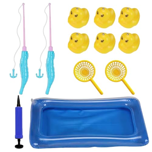 Fellflying Magnetisches Angelspiel - Magnetische Angelrute Für Kinder | Aufblasbarer Teich mit schwimmenden Enten für und Mädchen zur Eltern-Kind-Interaktion für Sommer Strandurlaub Fellflying Magnetisches Angelspiel - Magnetische Angelrute Für Kinder | Aufblasbarer Teich mit schwimmenden Enten für und Mädchen zur Eltern-Kind-Interaktion für Sommer Strandurlaub von Fellflying