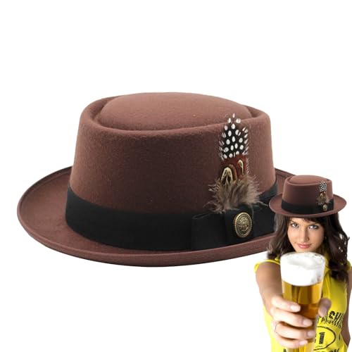 Fellflying Oktoberfest-Bayerischer Kostümhut, schwarze Melone | Deutscher Hut | Oktoberfest-Outfits für Frauen, mit Federn, Mehrzweck-Embleme für das Oktoberfest Fellflying Oktoberfest-Bayerischer Kostümhut, schwarze Melone | Deutscher Hut | Oktoberfest-Outfits für Frauen, mit Federn, Mehrzweck-Embleme für das Oktoberfest von Fellflying