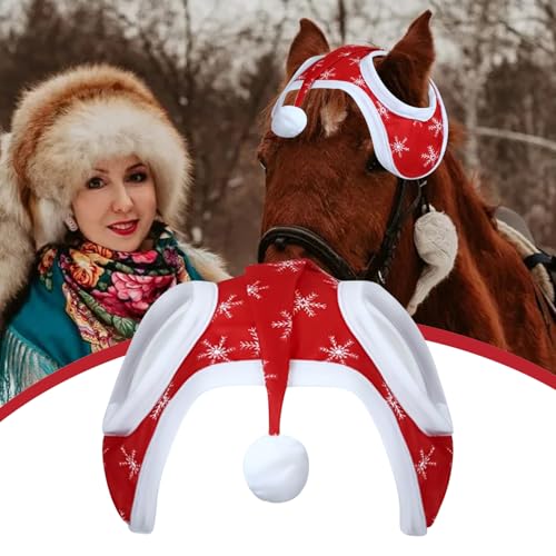 Fellflying Weihnachtshut | Weihnachtskostüme Zum Anziehen Für - Mit Schneeflocken Muster Atmungsaktiv Für Festliche Winterreiten Fotos Und Bauernhoffeste von Fellflying