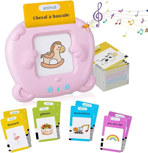 Felly Französische sprechende Flash-Karten, Lernspiele 1 2 3 4 5Jahre, Spielzeug für Kinder, Lernspielzeug mit Karten, 112 Blätter mit 224 Wörtern, Montessori Spielzeug zum Geburtstag, Mädchen(Rosa) Felly Französische sprechende Flash-Karten, Lernspiele 1 2 3 4 5Jahre, Spielzeug für Kinder, Lernspielzeug mit Karten, 112 Blätter mit 224 Wörtern, Montessori Spielzeug zum Geburtstag, Mädchen(Rosa) von Felly