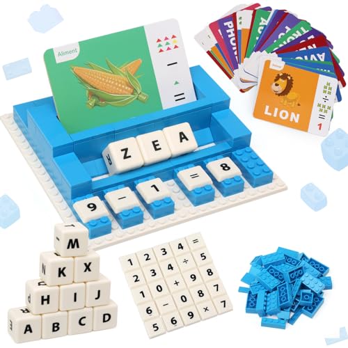 Felly Montessori Spielzeug Buchstaben Lernen ab 3 4 5 6 7 Jahre Junge Mädchen Französisch Rechtschreibspiel Building Blocks Spiele für Kinde Spielzeug Sprachenlernen Geschenk Spielzeuge von Felly