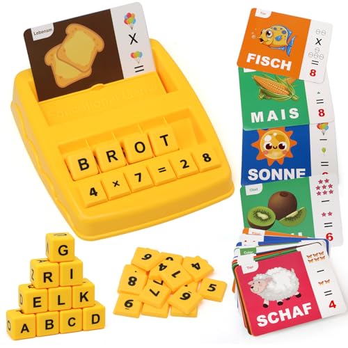 Felly Montessori Spielzeug ab 3 4 5 6 7 Jahre Buchstaben Lernen Spiele Deutsche Rechtschreibspiel Spiel für Mädchen Junge Kinde Spielzeuge Sprachenlernen Geschenk von Felly