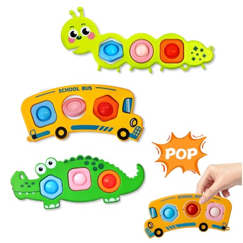 Felly Sensorisches Spielzeug für Kleinkind|3 Stück Push und Pop Fidget Spielzeug für Babys ab 12 Monaten|Montessori Motorikspielzeug ab 1 Jahr|Reisespielzeug|Geschenk für Jungen Mädchen Kleinkinder Felly Sensorisches Spielzeug für Kleinkind|3 Stück Push und Pop Fidget Spielzeug für Babys ab 12 Monaten|Montessori Motorikspielzeug ab 1 Jahr|Reisespielzeug|Geschenk für Jungen Mädchen Kleinkinder von Felly