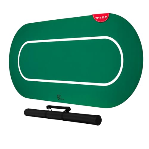 Feltectors Rutschfeste Pokertischmatte für Wetten - Große 73x31,5 Casino Spielfläche für Texas Hold'em & Kartenspiele - Strapazierfähiger Neopren-Topper für Pokerabende zu Hause (Grün, 73x31,5 von Feltectors