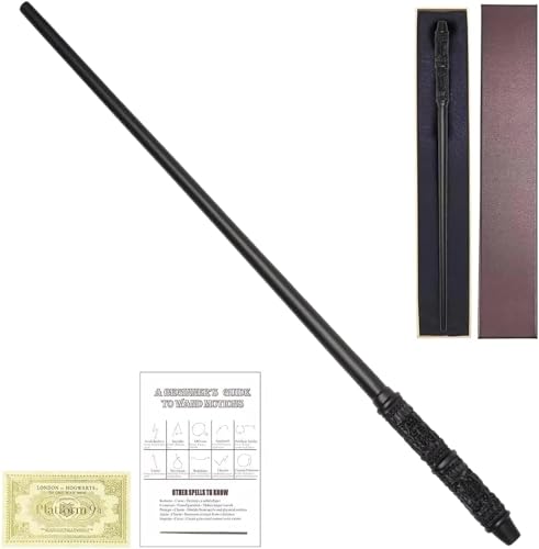 FemKey Luxus Zauberstab, Requisiten Wizarding World Harz Zauberstab Snape Kostüm Zubehör mit Zauberspruch Karte und Fahrkarte, für Hexen und Magier 33.2CM, 53G von FemKey