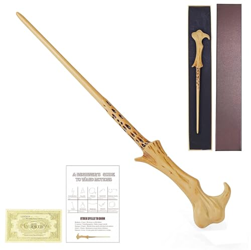 FemKey Luxus Zauberstab, Wizarding World Harz Zauberstab Voldemort Kostüm Zubehör mit Zauberspruch Karte und Fahrkarte, für Hexen und Magier 36.5CM von FemKey