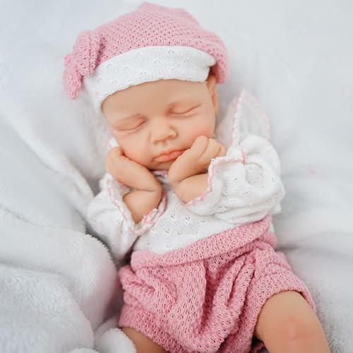 Mädchen 30 cm, Voll Silikon Baby Puppe, Realistische Baby Puppe, Reborn Neugeborene, Nicht Vinyl, Schlafposition, mit Geschenkbox Mädchen 30 cm, Voll Silikon Baby Puppe, Realistische Baby Puppe, Reborn Neugeborene, Nicht Vinyl, Schlafposition, mit Geschenkbox von FemmeForm