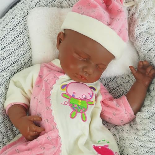 Mädchen 47 cm, Voll Silikon Baby Puppe, Realistische Baby Puppe, Reborn Neugeborene, Nicht Vinyl, Schlafposition, mit Geschenkbox Mädchen 47 cm, Voll Silikon Baby Puppe, Realistische Baby Puppe, Reborn Neugeborene, Nicht Vinyl, Schlafposition, mit Geschenkbox von FemmeForm