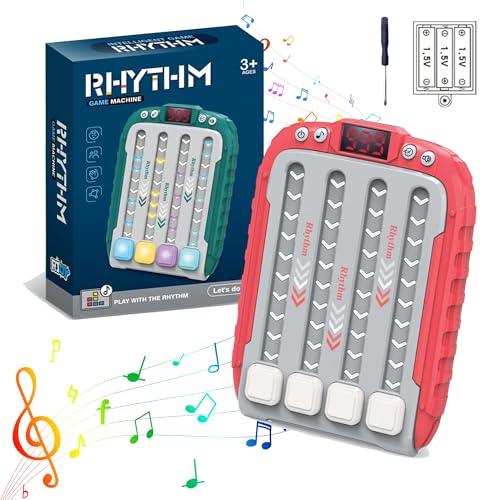 Rhythmus-Spiele, Pop-Spiele, Hand-Puzzle-Spiele mit Musik und Licht, Kinderspielzeug mit kleinen Aktionen, Geschenke für Jungen und Mädchen zwischen 4 und 13 Jahren, Rythm Game Machine (rosa) von Fenamor