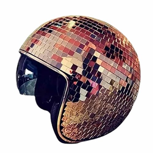 Fenayuu Disco Glitter Ball Helme, Glitzer Kugelhelme Glitzer Spiegelglas Disco Helme, Disco Kugel Kappe Mit Einziehbarem Sonnenschutz Für Club, Bühne, von Fenayuu