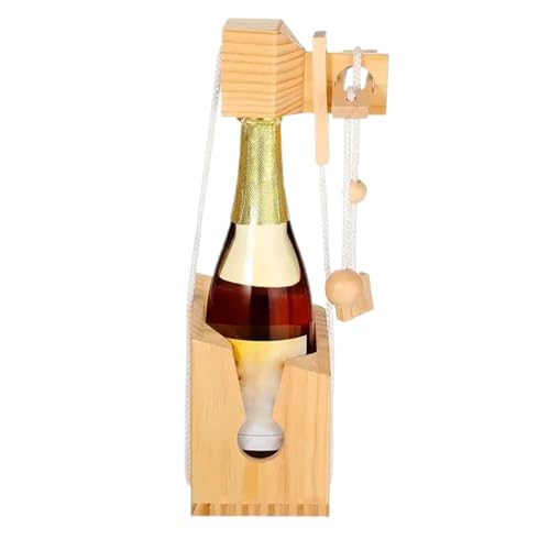 Fenayuu Flaschenpuzzle Aus Holz, 3D Flaschenhalter Fordernes Schlossrätsel, Weinflaschenhalter-Herausforderungs Für Jugend Männer Teens Familie Mädchen Freunde von Fenayuu