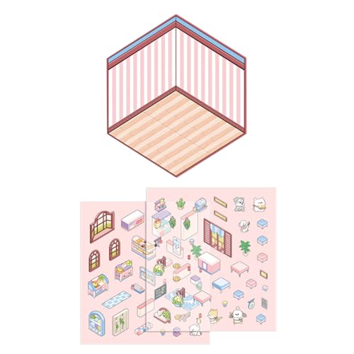 Fenayuu Hausaufkleber für Kinder, Cartoon-Szenenaufkleber,Aufkleber mit lustigen Raumszenen | Kreative 3D-Hausaufkleber mit visuellem Effekt, niedliche Cartoon-Szenenaufkleber für Erwachsene und Fenayuu Hausaufkleber für Kinder, Cartoon-Szenenaufkleber,Aufkleber mit lustigen Raumszenen | Kreative 3D-Hausaufkleber mit visuellem Effekt, niedliche Cartoon-Szenenaufkleber für Erwachsene und von Fenayuu
