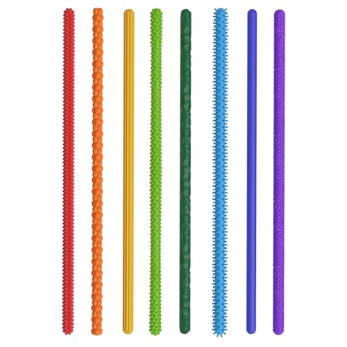 Fenayuu Sensorischer Stick, Flexible Strukturierte Silikon-Zappelstäbe, Elastische Quetschspielzeuge Für Teenager, Mädchen, Studenten, , Frauen, Jugendliche von Fenayuu