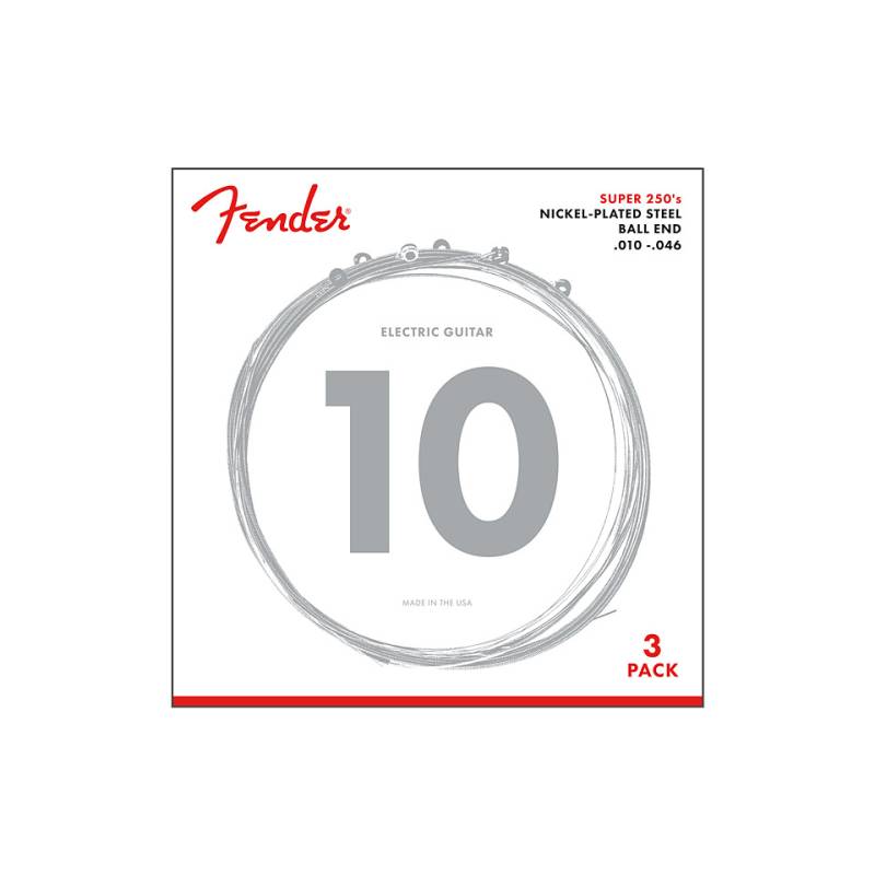 Fender Super 250R 010-046 3-Pack Saiten E-Gitarre von Fender