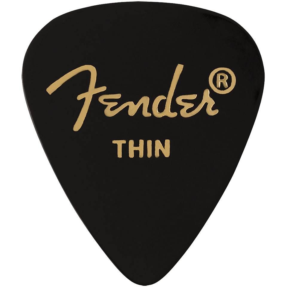 Fender 351 Premium Black Thin 12 Pack Plektrum von Fender