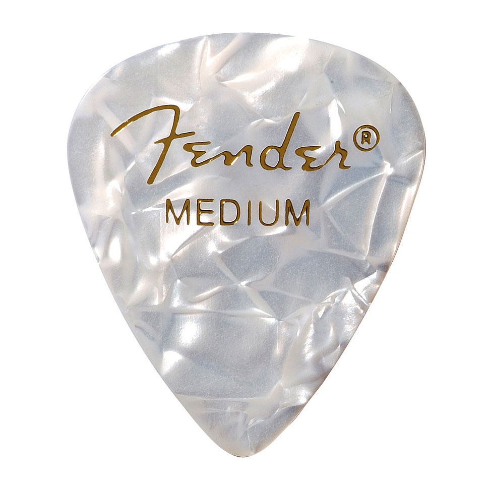 Fender 351 White Moto, medium (12 Stk.) Plektrum von Fender