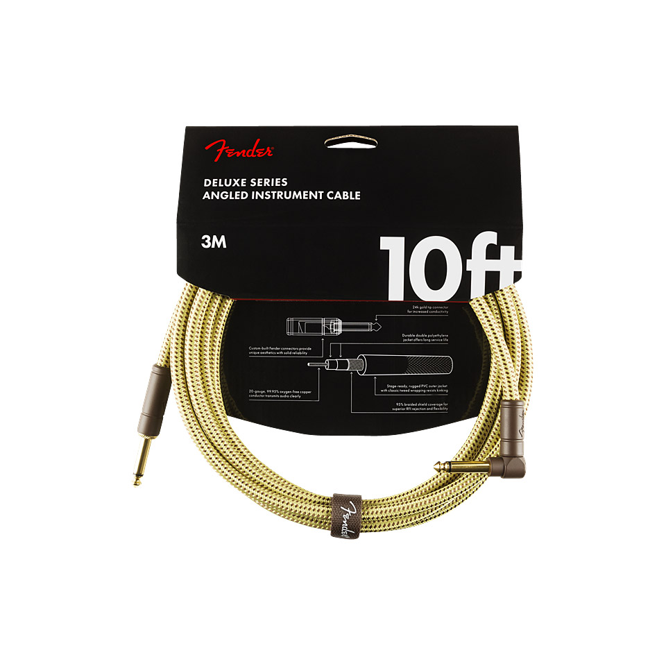 Fender Deluxe Series Tweed 3 m Angled Instrumentenkabel von Fender