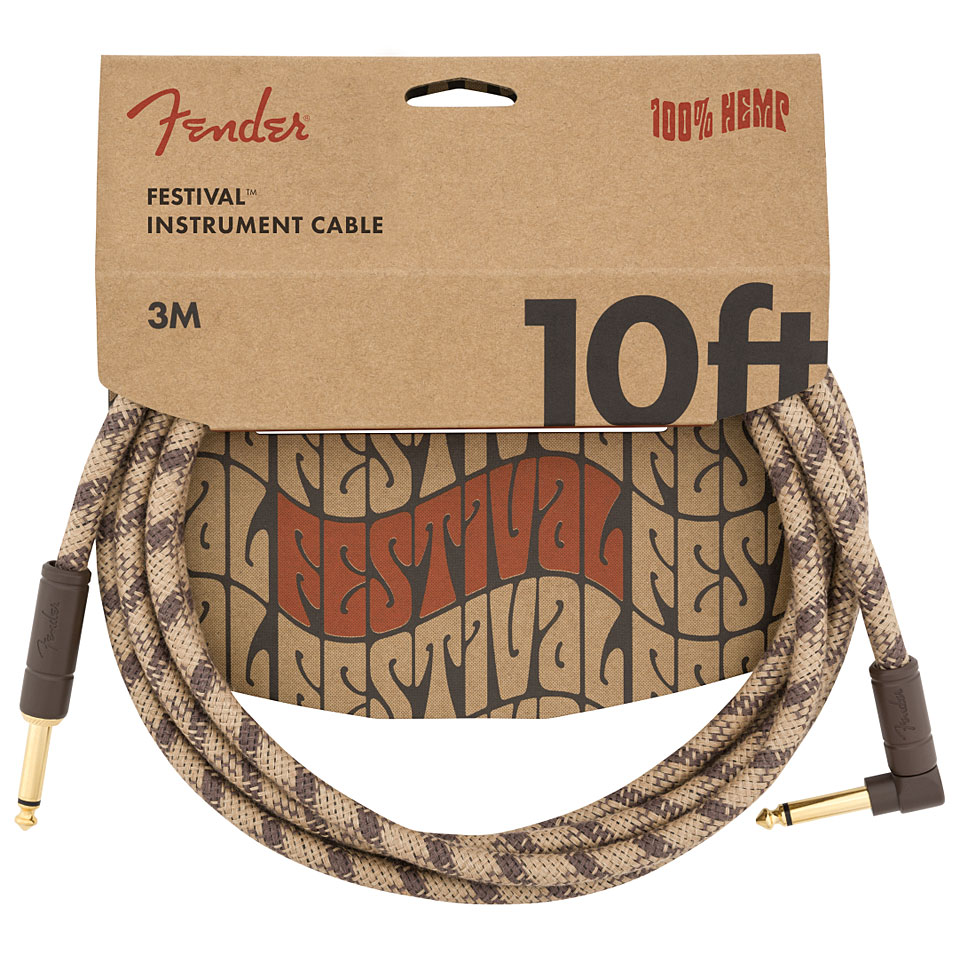 Fender Festival Hemp Brown Stripe 3 m Instrumentenkabel Fender Festival Hemp Brown Stripe 3 m Instrumentenkabel von Fender