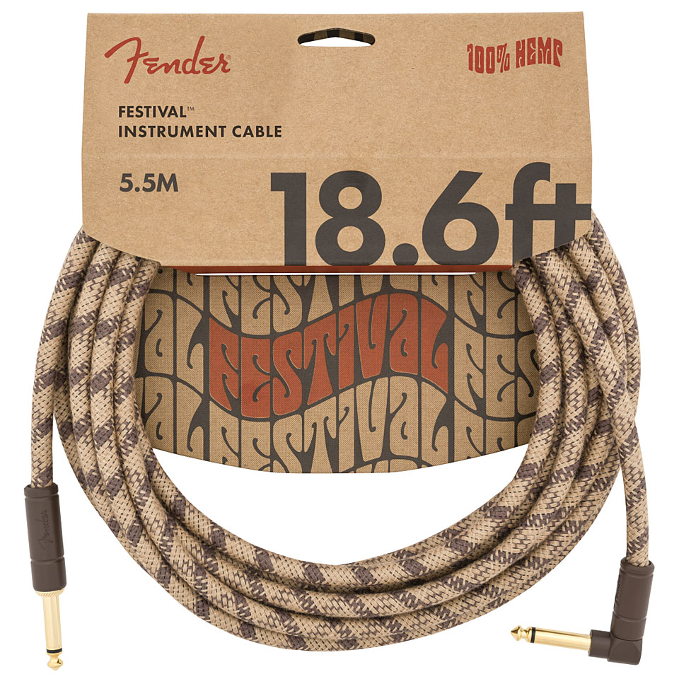 Fender Festival Hemp Brown Stripe 5,5 m Instrumentenkabel Fender Festival Hemp Brown Stripe 5,5 m Instrumentenkabel von Fender