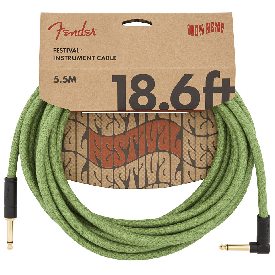 Fender Festival Hemp Green 5,5 m Instrumentenkabel Fender Festival Hemp Green 5,5 m Instrumentenkabel von Fender