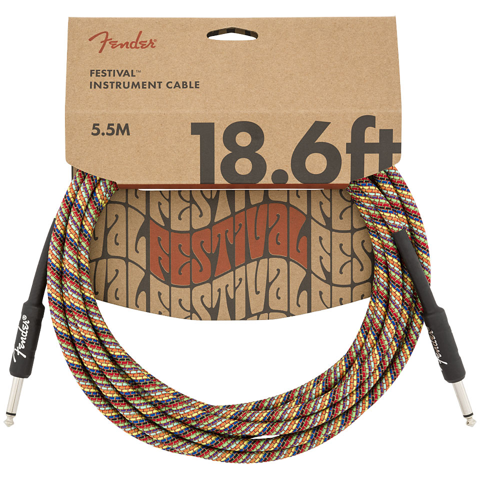 Fender Festival Hemp Rainbow 5,5 m Instrumentenkabel Fender Festival Hemp Rainbow 5,5 m Instrumentenkabel von Fender