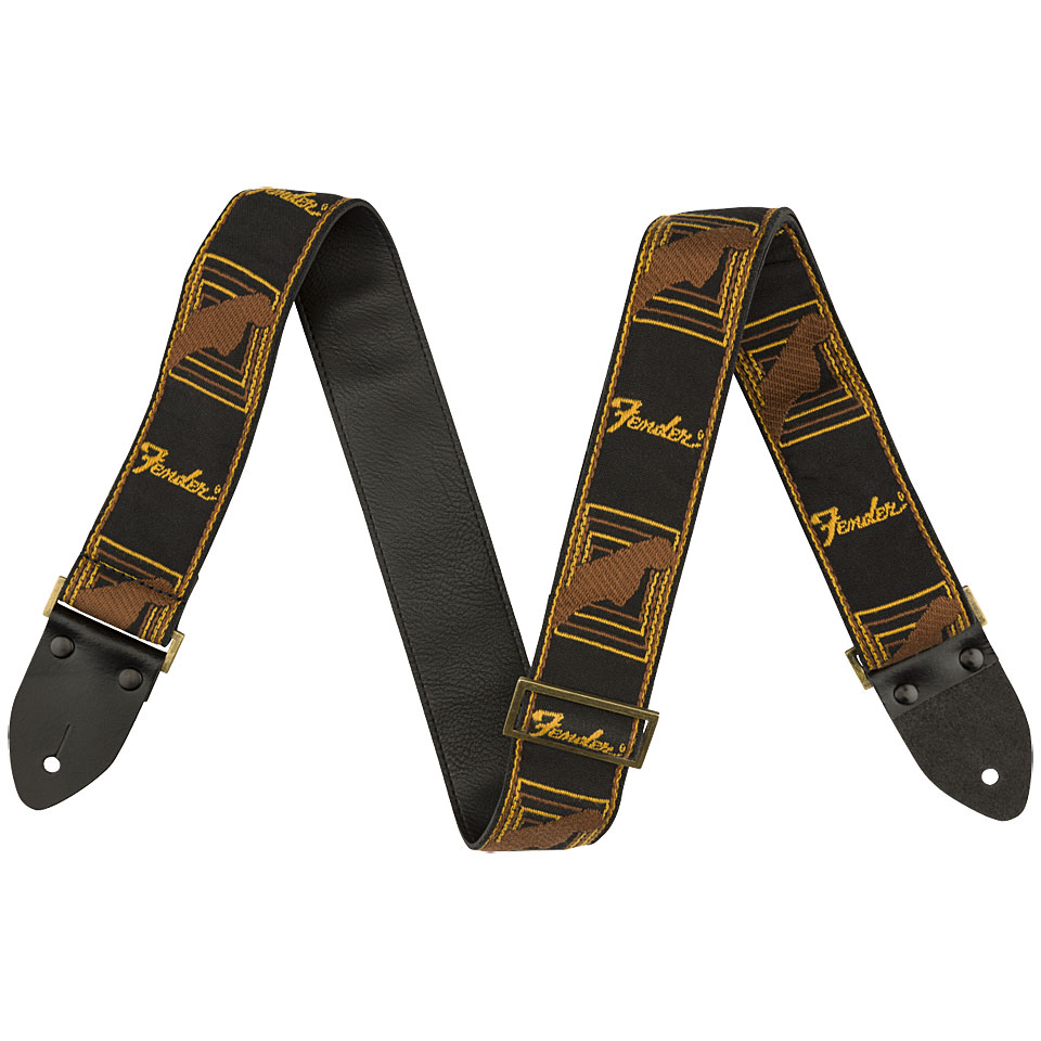 Fender Legacy Monogram Strap Black/Yellow/Brown Gitarrengurt Fender Legacy Monogram Strap Black/Yellow/Brown Gitarrengurt von Fender