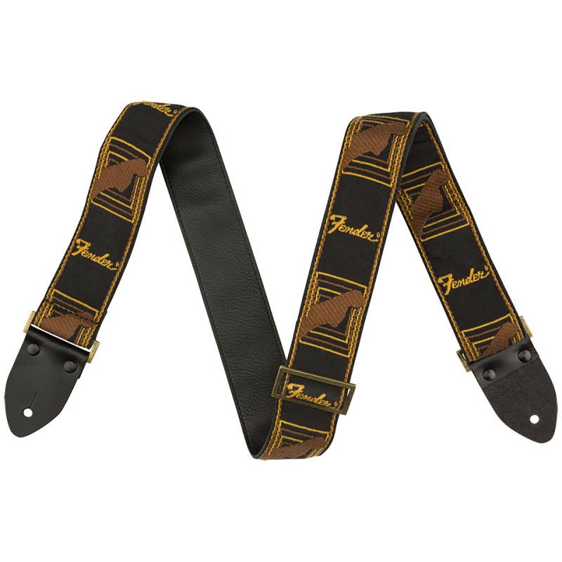 Fender Legacy Monogram Strap Black/Yellow/Brown Gitarrengurt von Fender