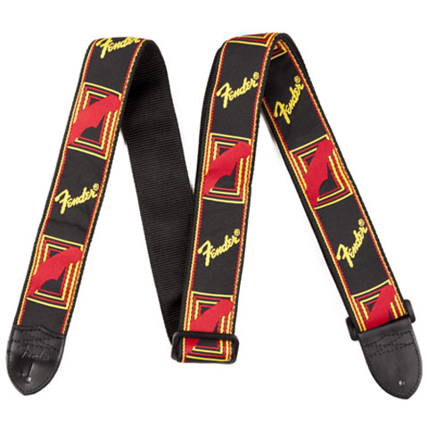 Fender Monogram 2" Black/Yellow/Red Gitarrengurt von Fender