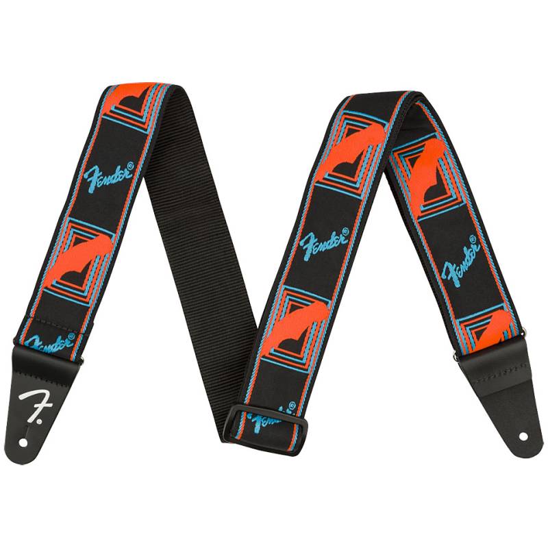 Fender Neon Monogrammed Strap Neon Blue/Neon Orange Gitarrengurt von Fender
