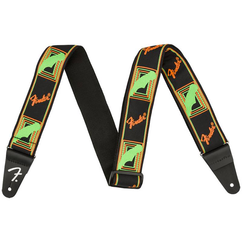 Fender Neon Monogrammed Strap Neon Green/Neon Orange Gitarrengurt von Fender