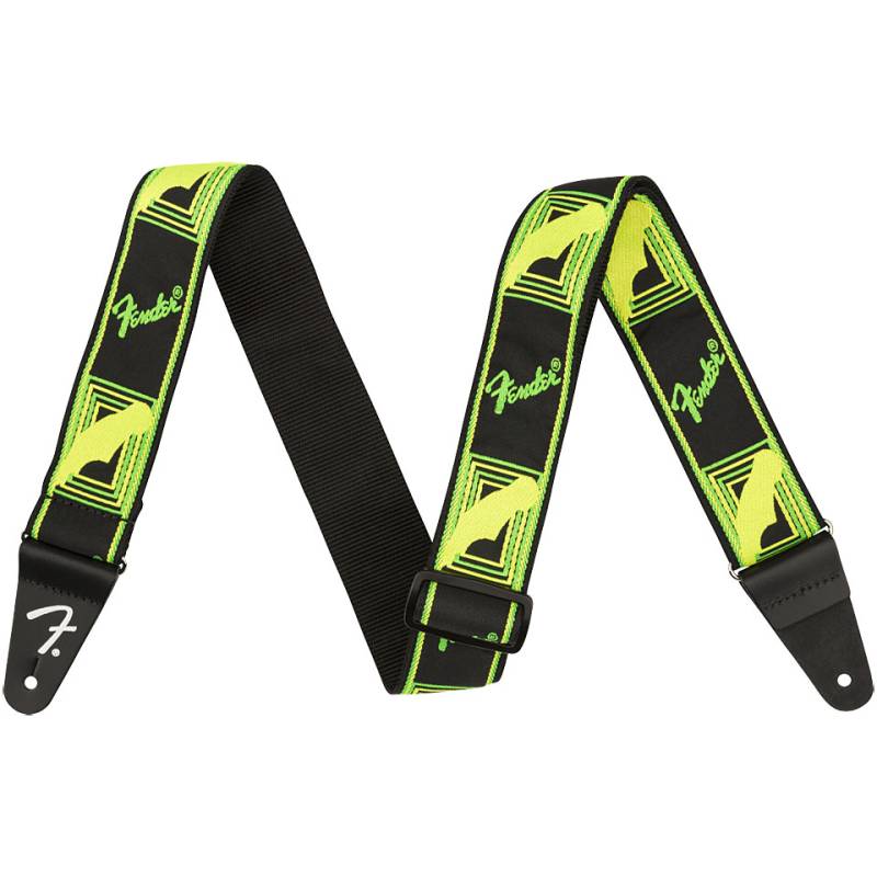 Fender Neon Monogrammed Strap Neon Green/Neon Yellow Gitarrengurt von Fender