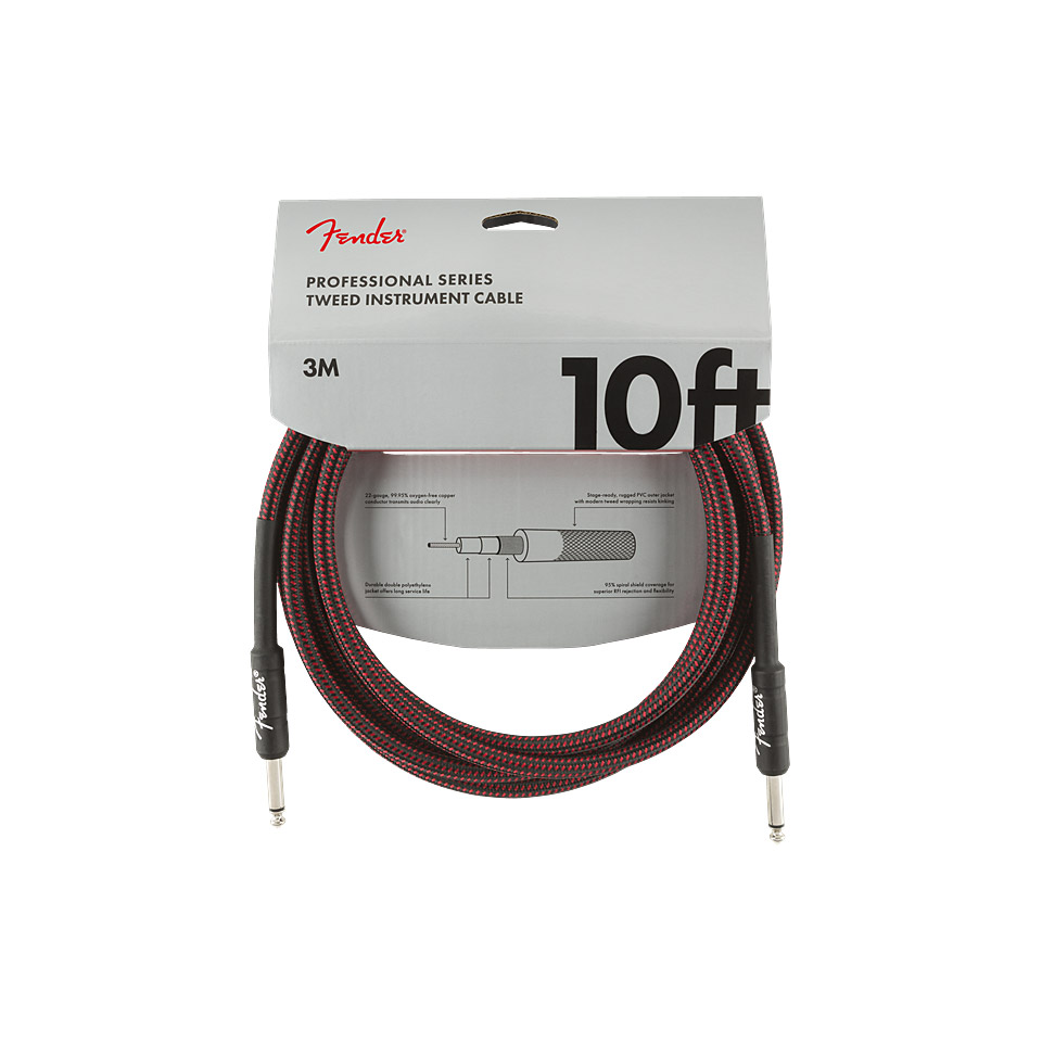 Fender Pro Series Red Tweed 3 m Instrumentenkabel von Fender