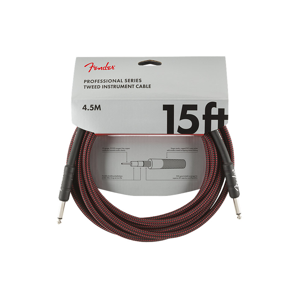 Fender Pro Series Red Tweed 4,5 m Instrumentenkabel von Fender