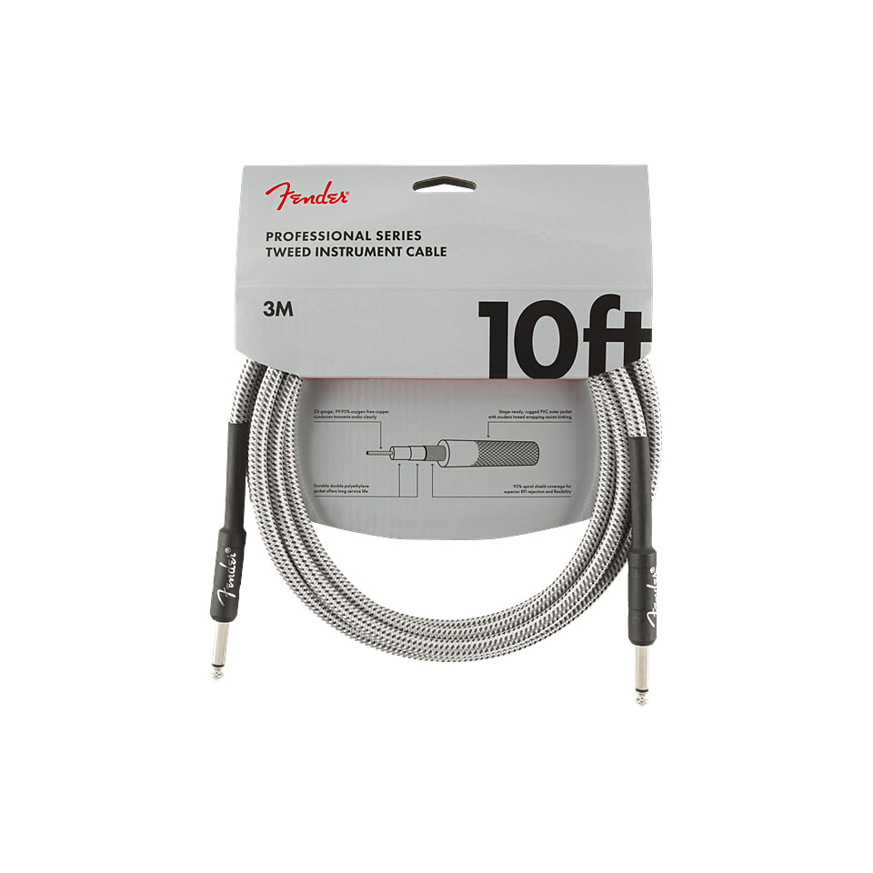 Fender Pro Series White Tweed 3 m Instrumentenkabel von Fender