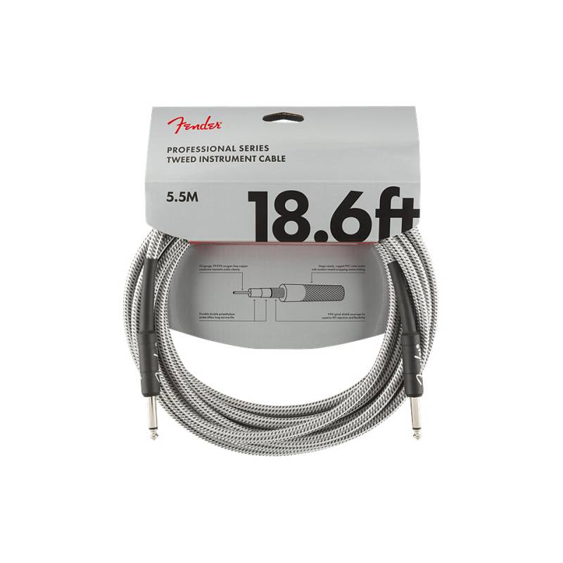 Fender Pro Series WhiteTweed 5,5 m Instrumentenkabel von Fender