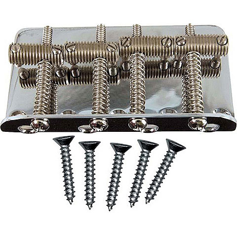 Fender Pure Vintage Bass Bridge, Nickel/Chrome, 4 Einzelreiter Brücke von Fender