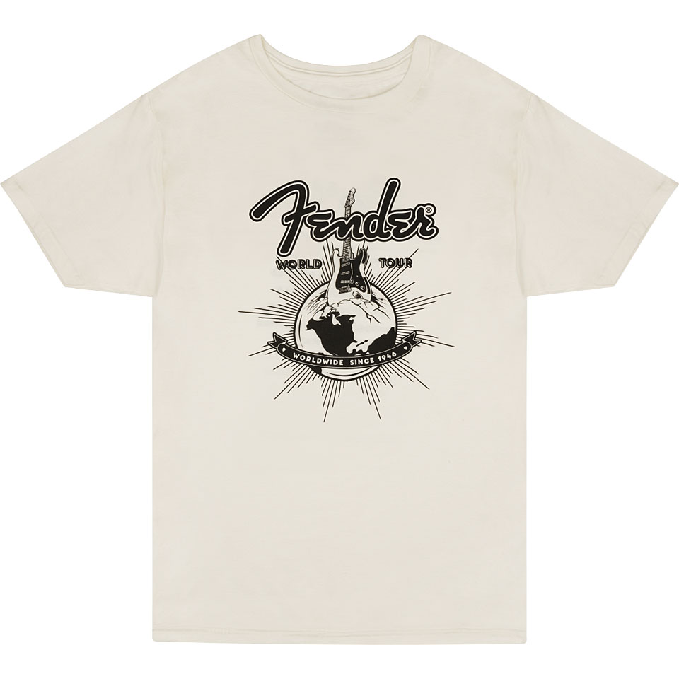 Fender World Tour T Shirt Vintage White L T-Shirt von Fender