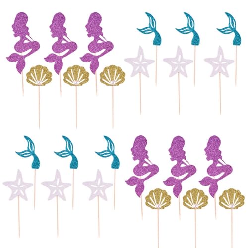 Meerjungfrau Tortendeko,24 Stück Mermaid Cupcake Toppers Set,Glitzer Meerjungfrau Torten Deko,Ocean Theme Kuchendekoration für Mädchen Frauen Mermaid Party Meerjungfrau Tortendeko,24 Stück Mermaid Cupcake Toppers Set,Glitzer Meerjungfrau Torten Deko,Ocean Theme Kuchendekoration für Mädchen Frauen Mermaid Party von Fenglin-joy