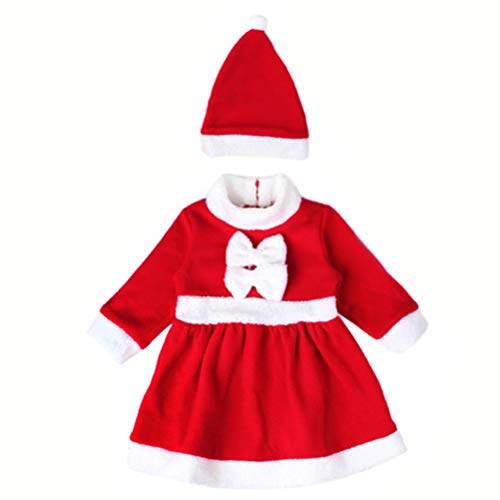 FENICAL weihnachtsoutfit Kleinkind weihnachtsmann kostüm Set Weihnachtsfeier Cosplay Kleid und Hut Set für Kinder Babys - größe l von Fenical