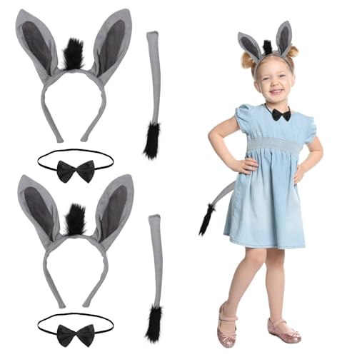 Fennoral 6pcs Esel Kostüm Mädchen Eselohren Stirnband mit Eselsschwanz Fliege Esel Cosplay Kinderkostüm Tierkostüm für Halloween Karneval Rollenspiel Fasching Mottoparty Fennoral 6pcs Esel Kostüm Mädchen Eselohren Stirnband mit Eselsschwanz Fliege Esel Cosplay Kinderkostüm Tierkostüm für Halloween Karneval Rollenspiel Fasching Mottoparty von Fennoral