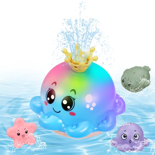 Badewannenspielzeug, Oktopus Spray Badespielzeug Wasserspielzeug mit Licht und 4 Sprühmuster, Baby Badewann Spielzeug Kleinkinder Geschenk für 1 2 3 4 5 Jahre Jungen Mädchen Badewannenspielzeug, Oktopus Spray Badespielzeug Wasserspielzeug mit Licht und 4 Sprühmuster, Baby Badewann Spielzeug Kleinkinder Geschenk für 1 2 3 4 5 Jahre Jungen Mädchen von Fenrad