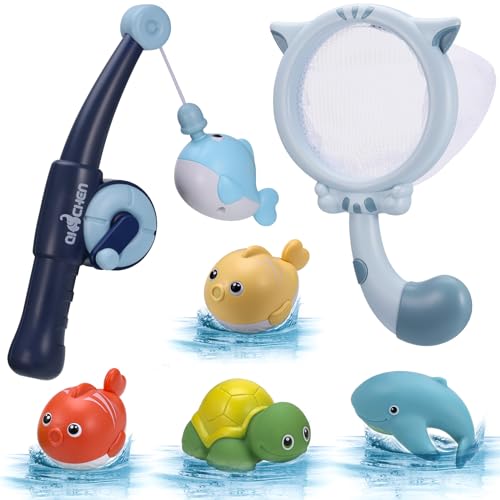Fentar Badewannenspielzeug, Magnetisch Angelspiel ab 1-3 Jahre, Wasserspielzeug Kinder Angelset mit Angelrute Fischernetz Badetiere, Lustige Badewanne Spielzeug, Magnet Fischen Baby Badespielzeug Fentar Badewannenspielzeug, Magnetisch Angelspiel ab 1-3 Jahre, Wasserspielzeug Kinder Angelset mit Angelrute Fischernetz Badetiere, Lustige Badewanne Spielzeug, Magnet Fischen Baby Badespielzeug von Fentar