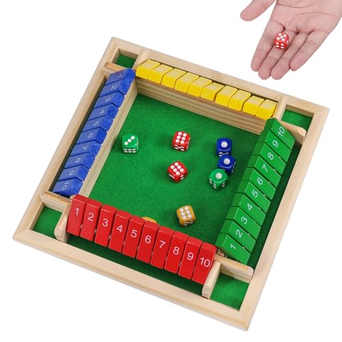 Fentar Würfelspiel Holz, Bildungs Shut The Box 4 Spieler, Hochwertig Holz Spiele, Bunt Tabletop Taktikspiel mit 8 Würfel, Würfelspiele für Erwachsene & Kind, Mathe Klappbrett Spiel für Familie Fentar Würfelspiel Holz, Bildungs Shut The Box 4 Spieler, Hochwertig Holz Spiele, Bunt Tabletop Taktikspiel mit 8 Würfel, Würfelspiele für Erwachsene & Kind, Mathe Klappbrett Spiel für Familie von Fentar